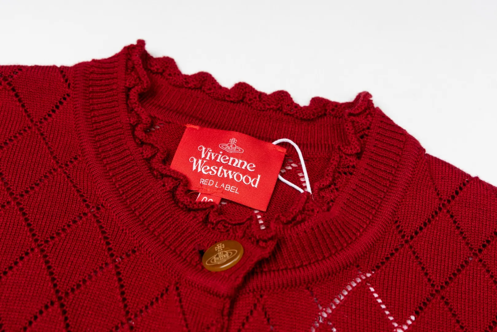 VIVI161# vivienne west wood 25FW October Tokyo show new model diamond pattern classic red label cardigan Size: 1 yard (90-110 pounds) 2 yards (110-130 pounds) 3 yards (130-150 pounds) Color: red, apricot, black